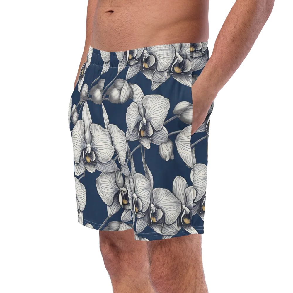 Moonlit Phalaenopsis on Swim Trunks — Left Front