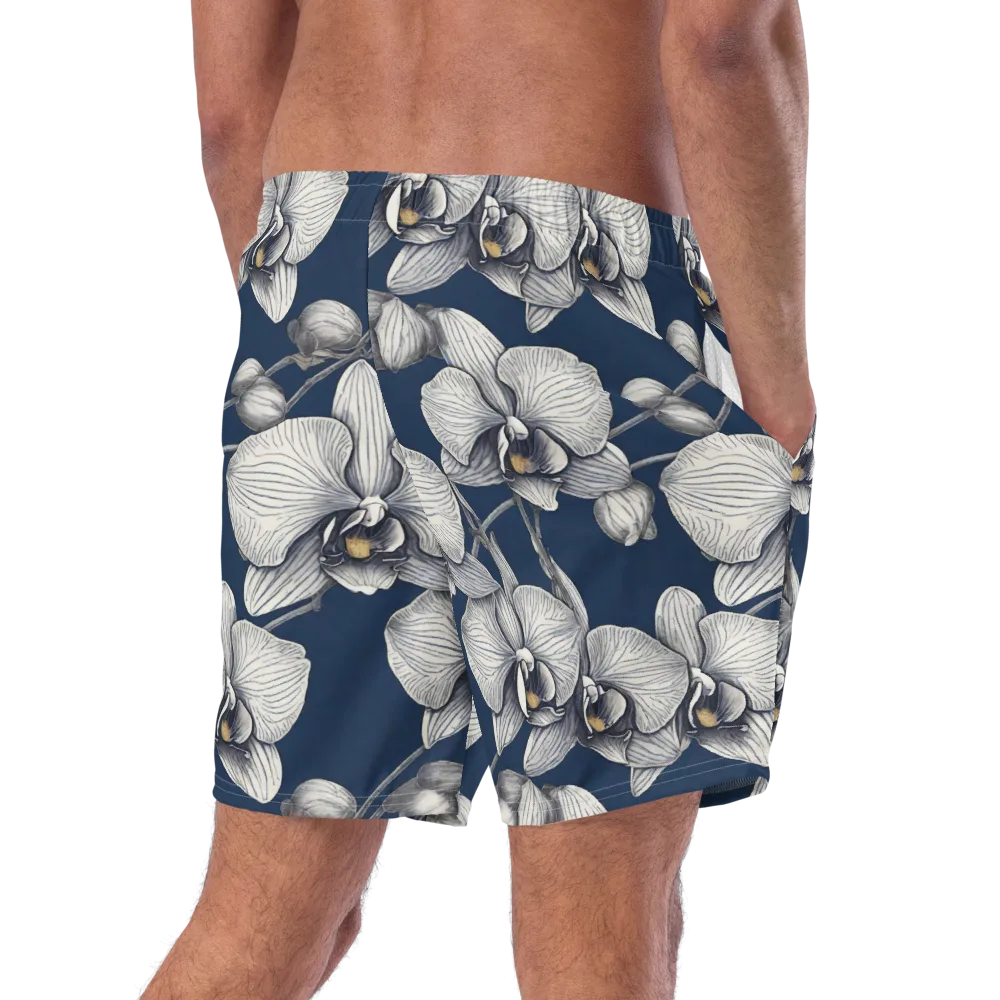 Moonlit Phalaenopsis on Swim Trunks — Right Back