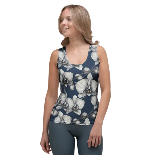 Moonlit Phalaenopsis on a Women's Tank Top