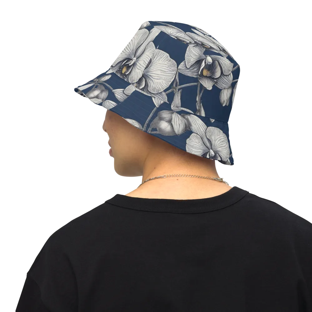 Moonlit Phalaenopsis on Reversible Bucket Hat — Back Inside