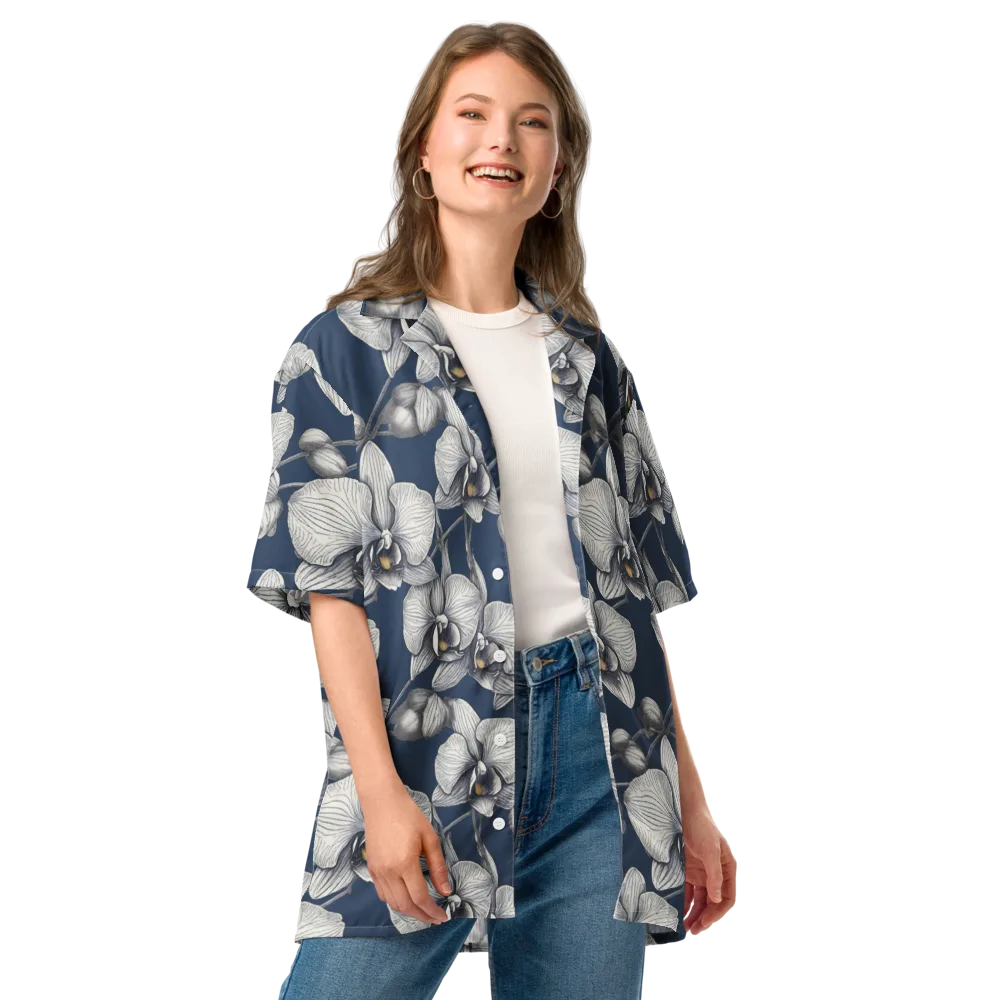 Moonlit Phalaenopsis on Button Shirt — Front