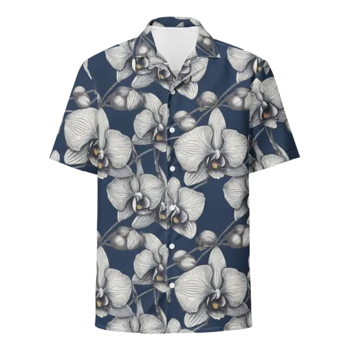 Moonlit Phalaenopsis on a Button Shirt