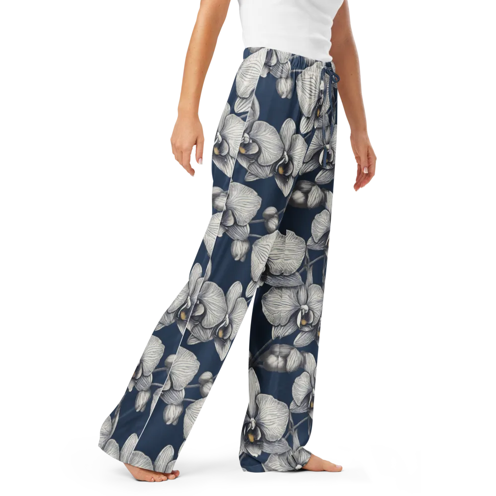Moonlit Phalaenopsis on Women's Pajama Pants — Right Front