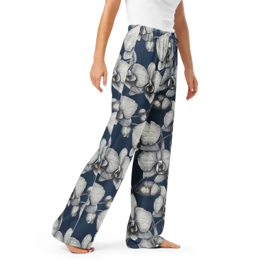 Moonlit Phalaenopsis on a Women's Pajama Pants