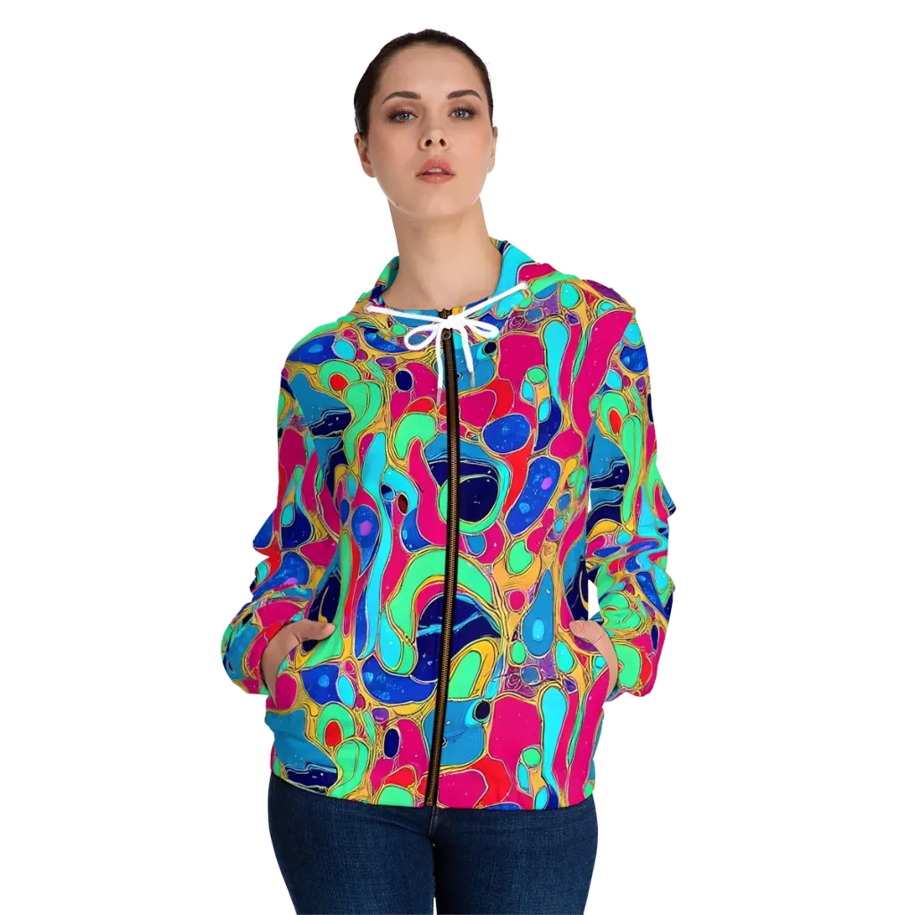 Jewel Riot on Women's Full-Zip Hoodie — Front On Person