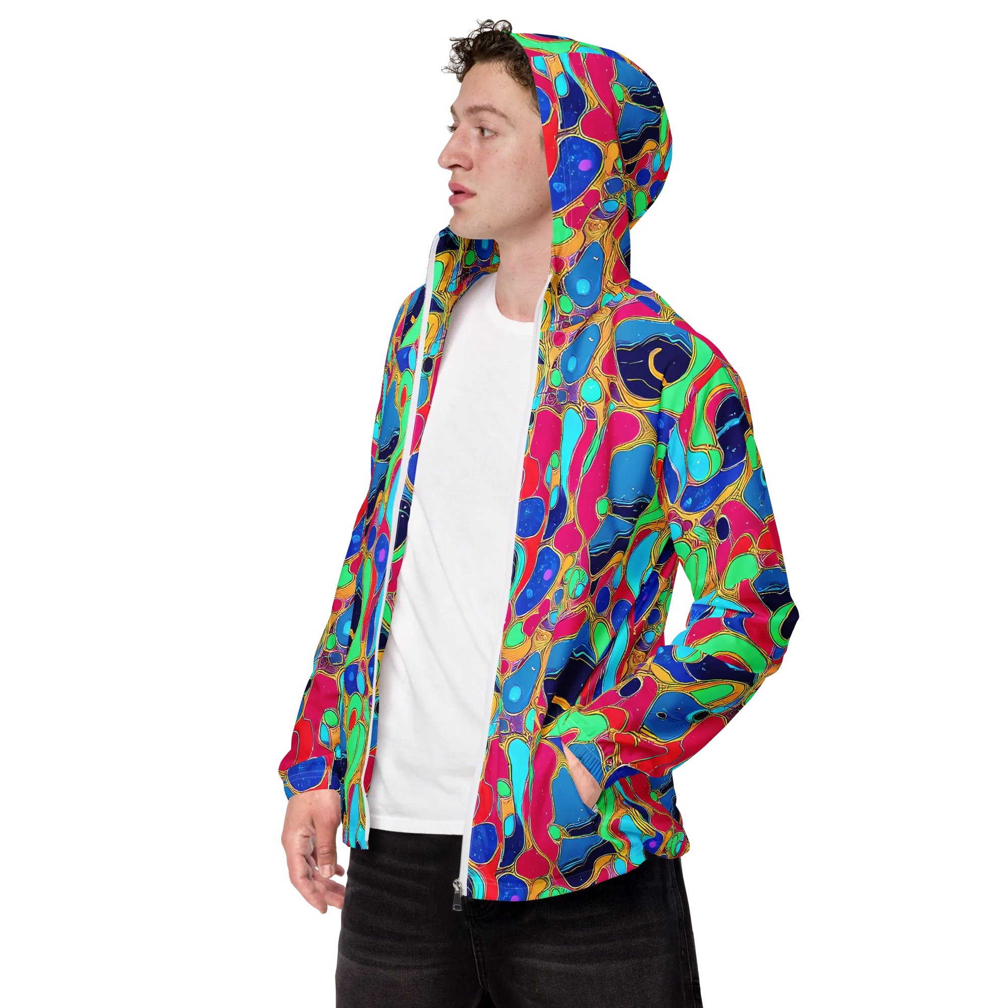 Jewel Riot on Men's Windbreaker — Left Front