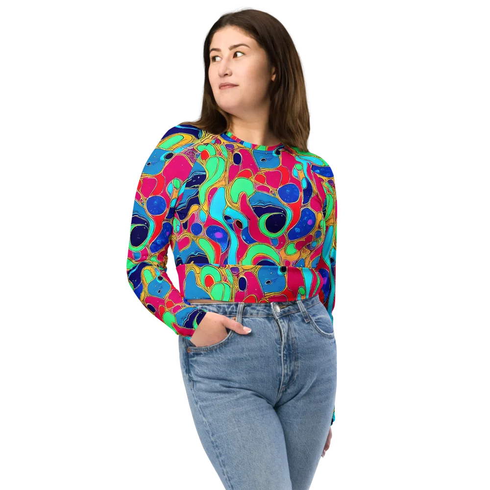 Jewel Riot on Long Sleeve Crop Top — Front