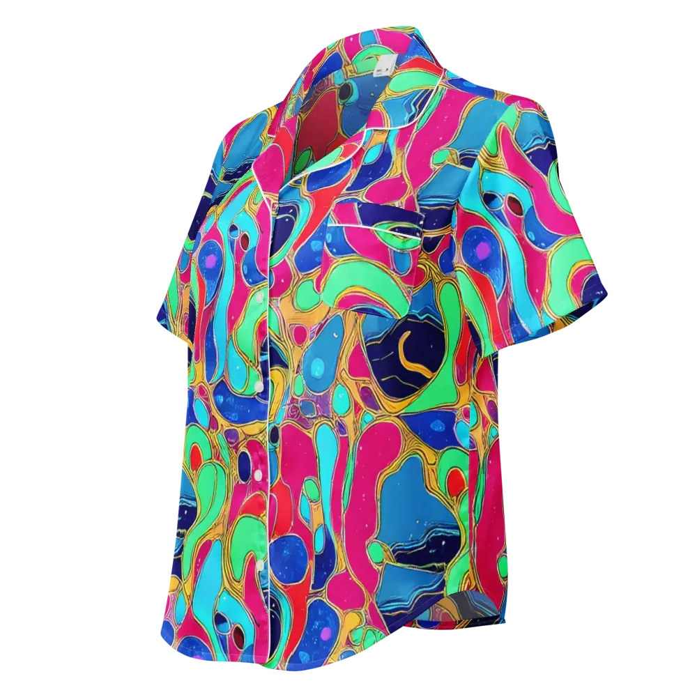 Jewel Riot on Women's Short Sleeve Pajama Top — Left Front