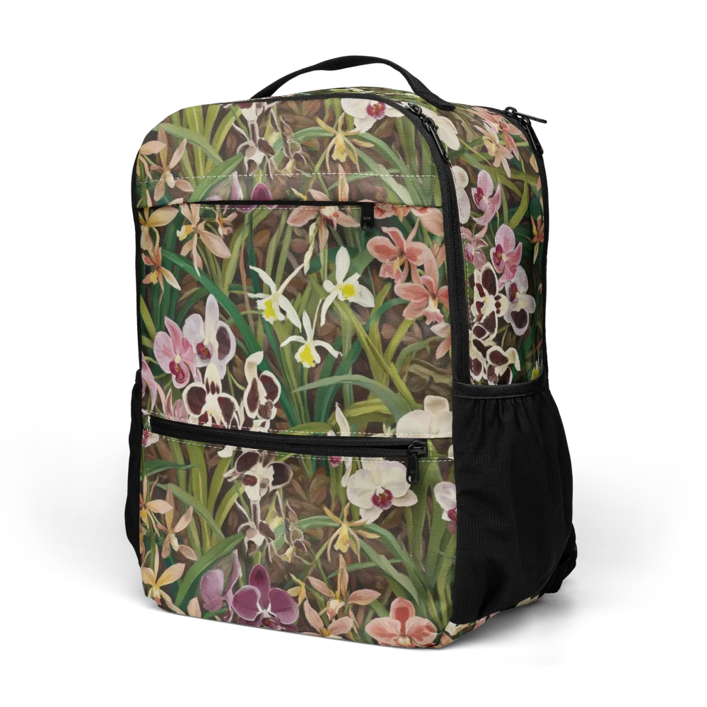 Velvet Orchidarium on Utility Backpack — Left Front