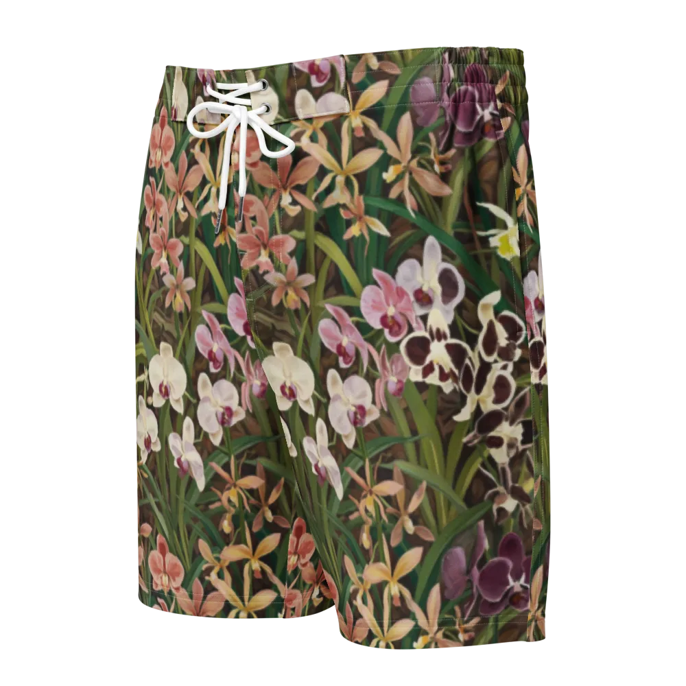 Velvet Orchidarium on Men's Board Shorts — Front