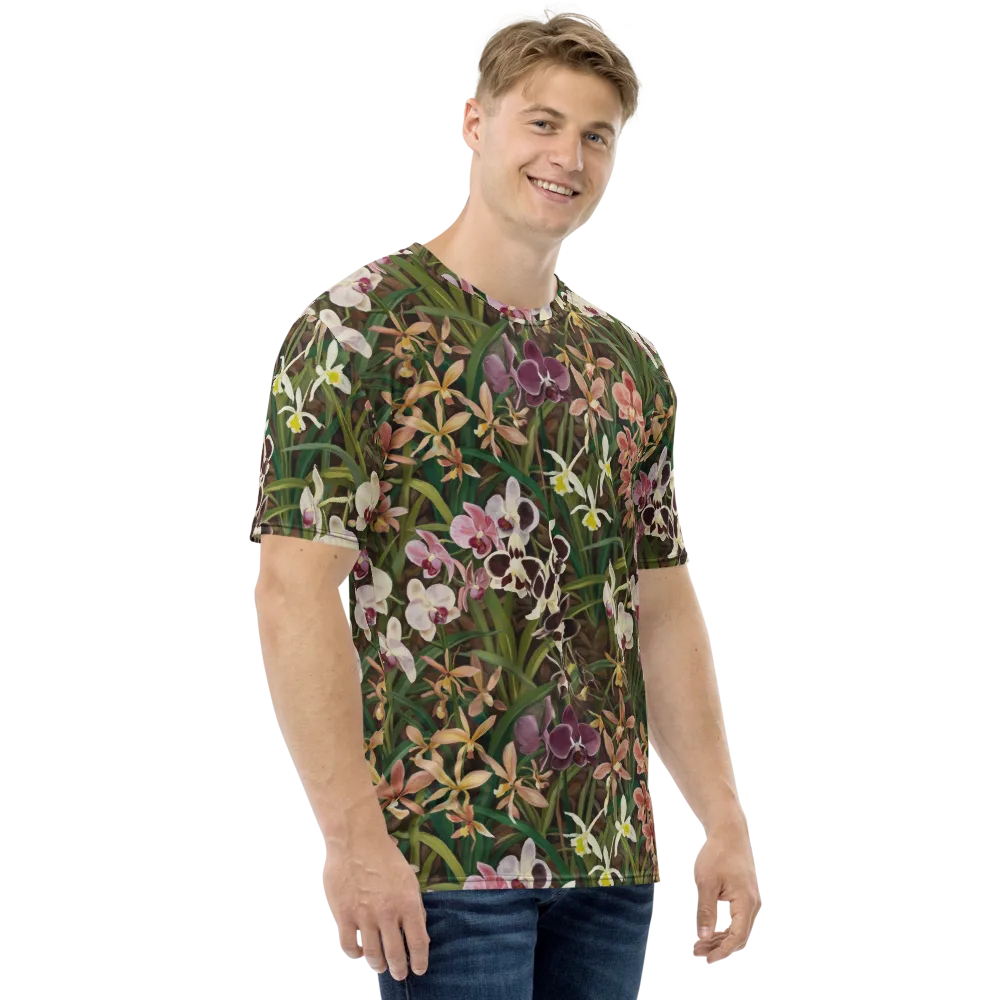 Velvet Orchidarium on Men's Crew Neck T-Shirt — Right