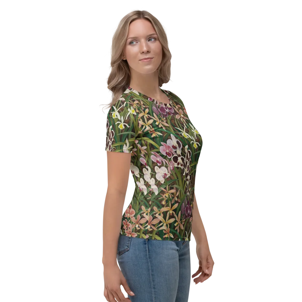 Velvet Orchidarium on Women's Crew Neck T-Shirt — Right