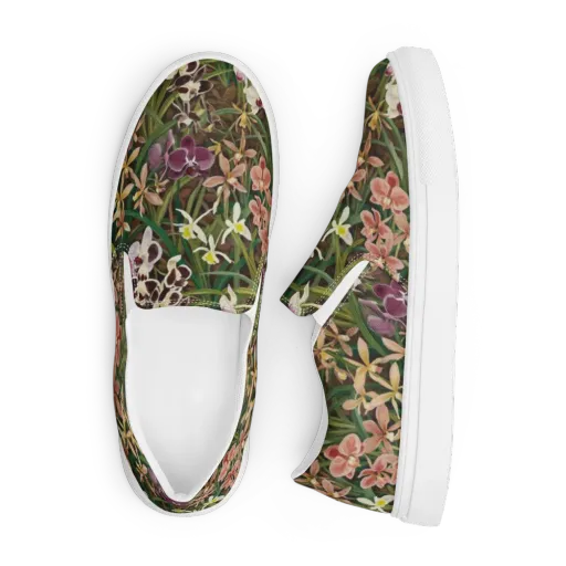 Velvet Orchidarium on a Men's Slip-On Canvas Shoes