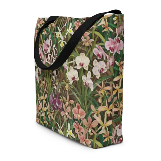 Velvet Orchidarium on a Large Tote Bag W/ Pocket