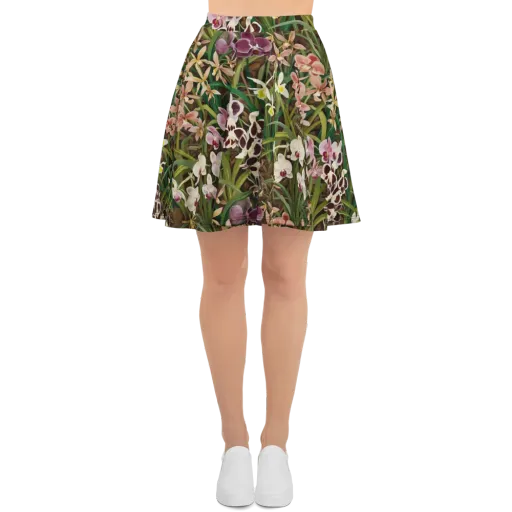 Velvet Orchidarium on a Skater Skirt