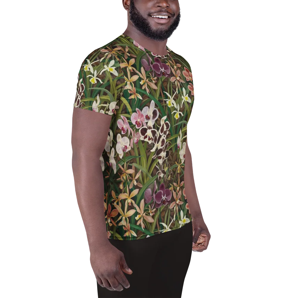 Velvet Orchidarium on Men's Athletic T-Shirt — Right