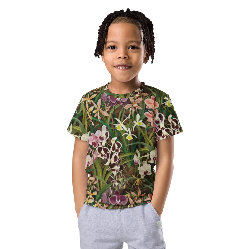 Velvet Orchidarium on Kids Crew Neck T-Shirt — Front