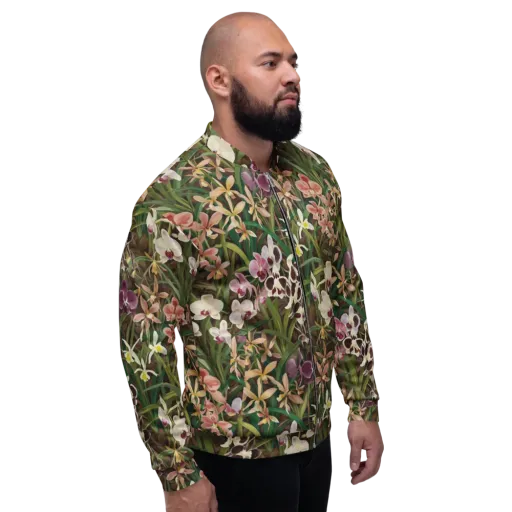 Velvet Orchidarium on a Bomber Jacket