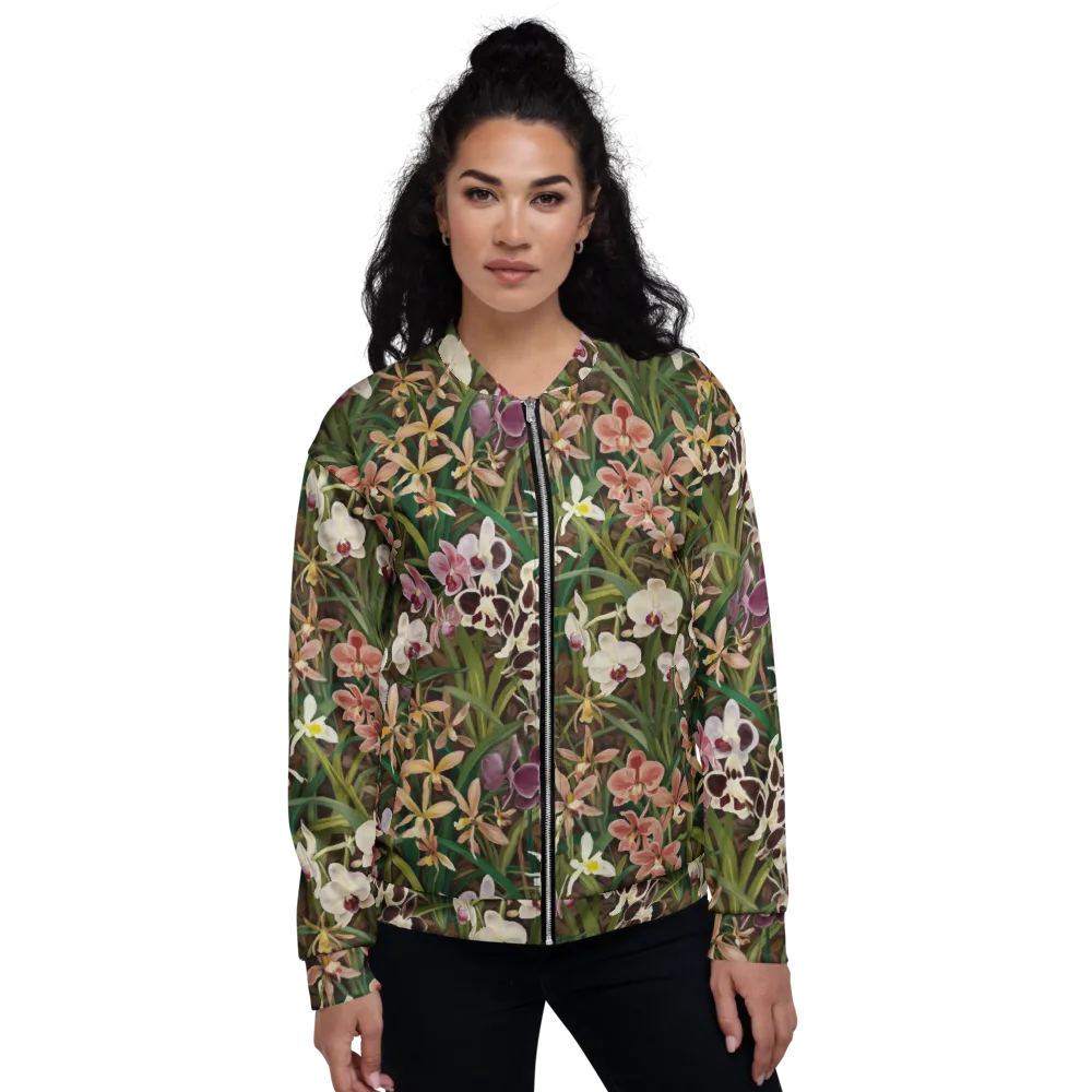 Velvet Orchidarium on Bomber Jacket — Front