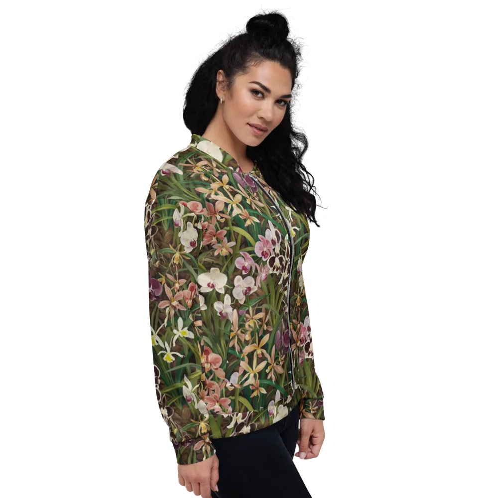 Velvet Orchidarium on Bomber Jacket — Right