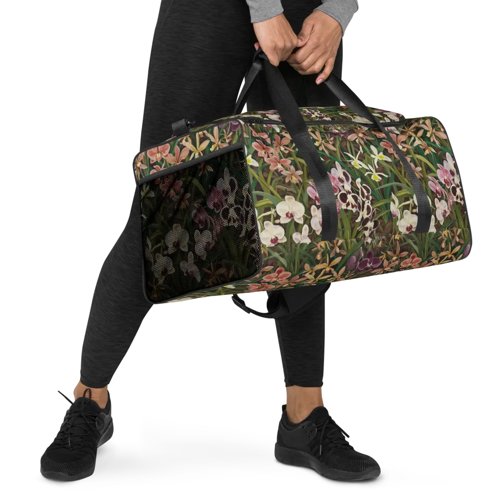 Velvet Orchidarium on Duffle Bag — Right Front