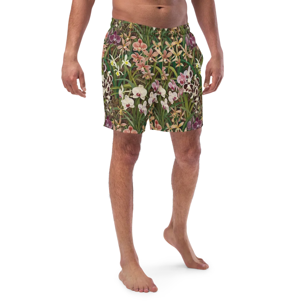 Velvet Orchidarium on Swim Trunks — Front