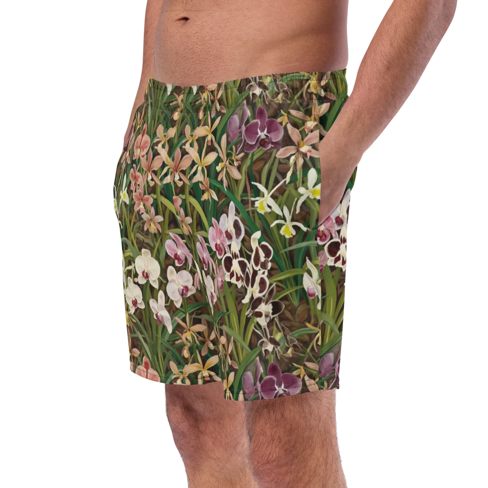 Velvet Orchidarium on Swim Trunks — Left Front