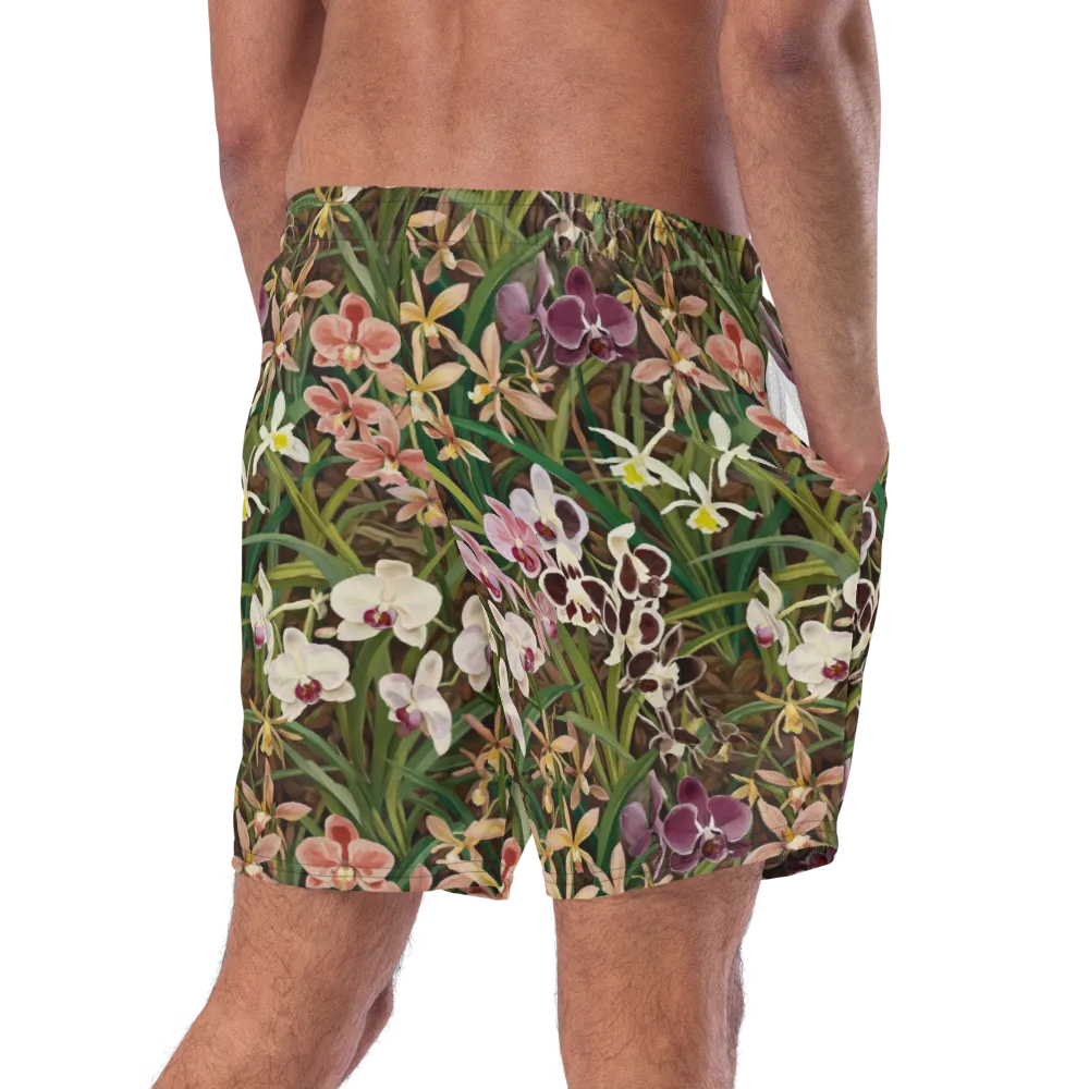 Velvet Orchidarium on Swim Trunks — Right Back
