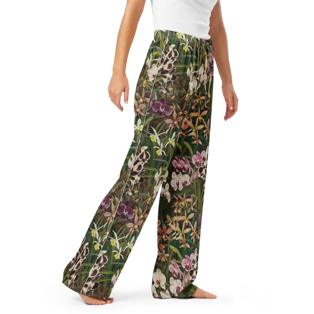 Velvet Orchidarium on Women's Pajama Pants — Right Front