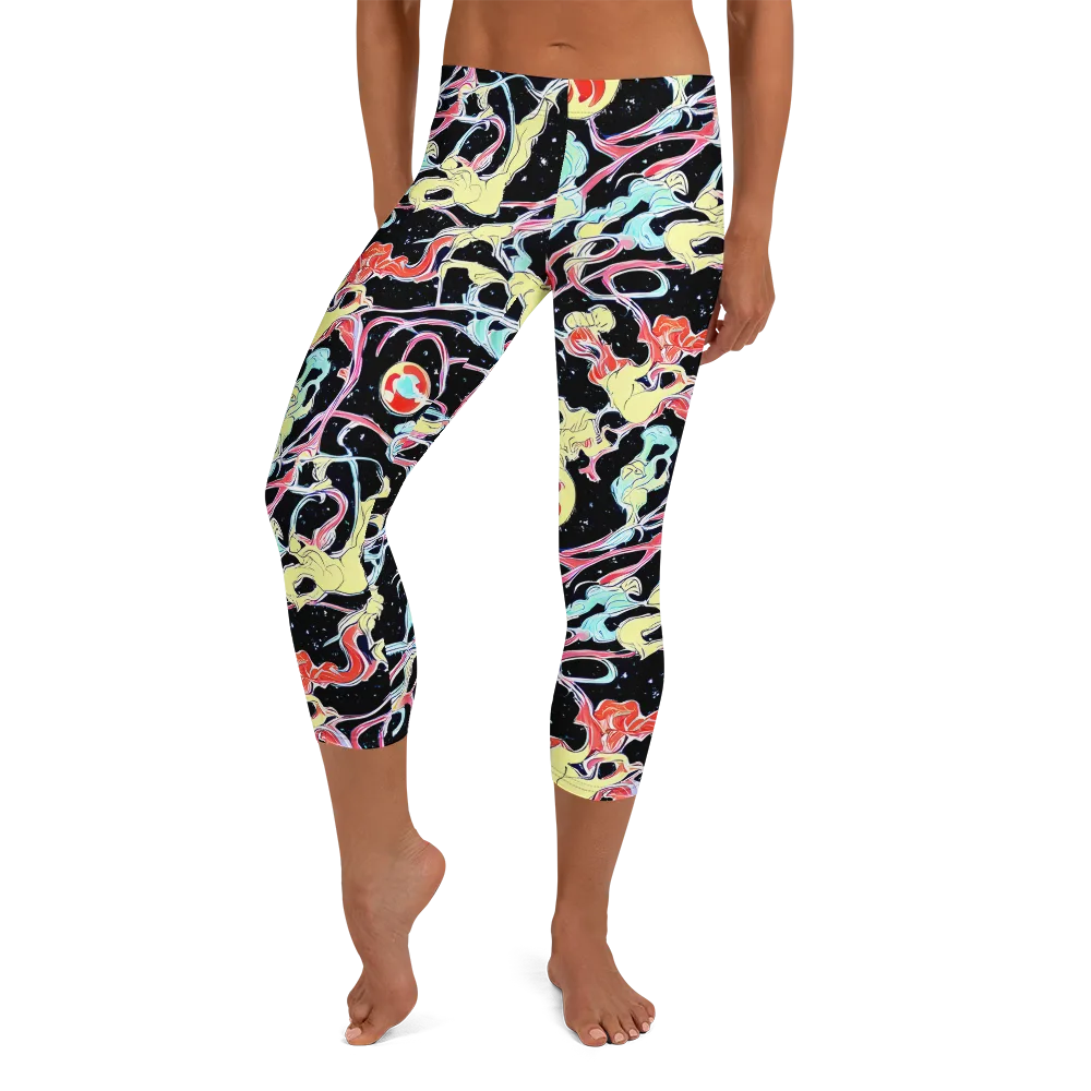 Galactic Whirl on Capri Leggings — Front