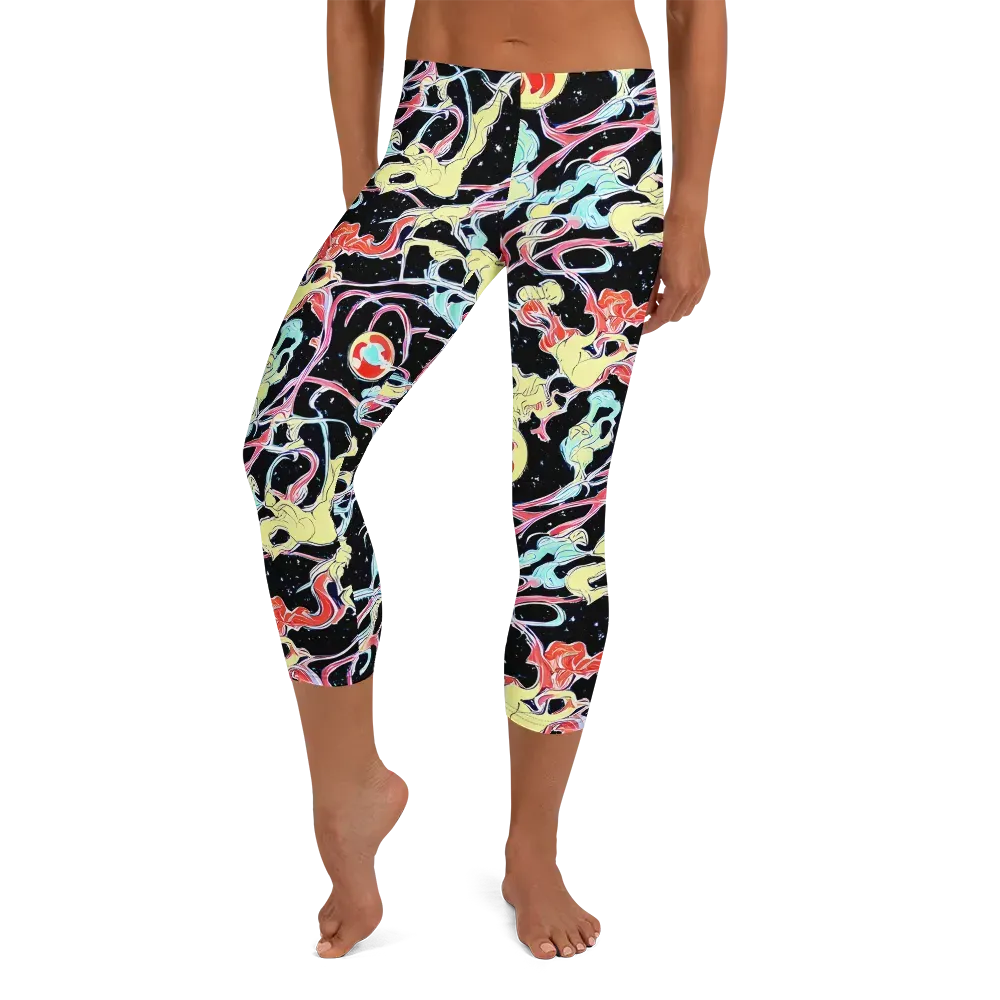 Galactic Whirl on Capri Leggings — Front