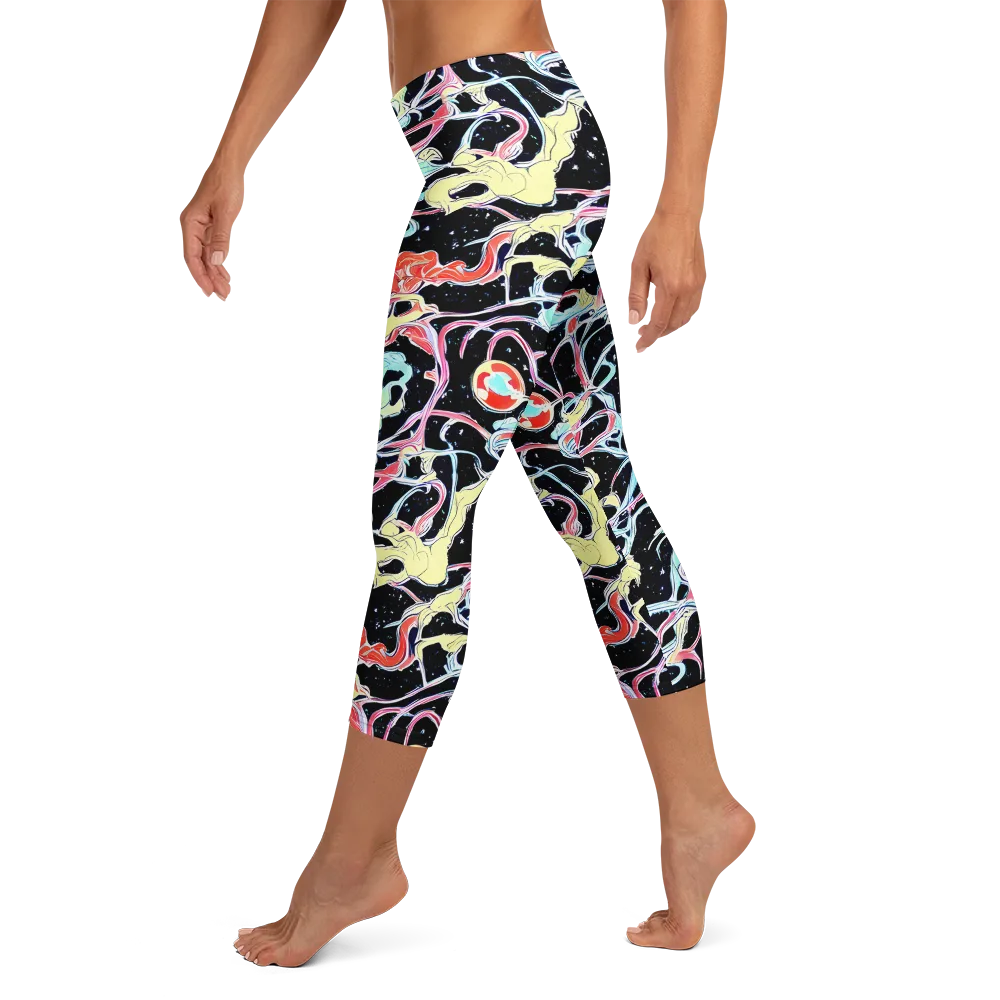 Galactic Whirl on Capri Leggings — Left