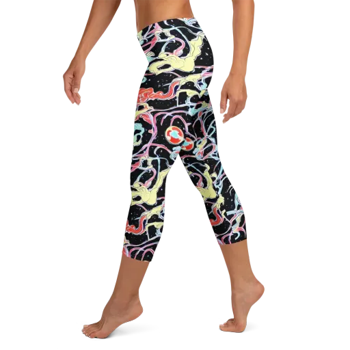 Galactic Whirl on a Capri Leggings