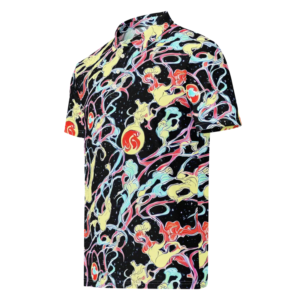 Galactic Whirl on Men's Slim Fit Polo Shirt — Left Front