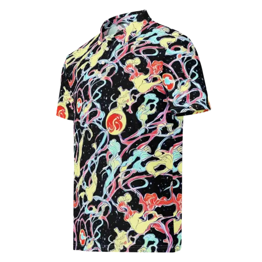 Galactic Whirl on a Men's Slim Fit Polo Shirt