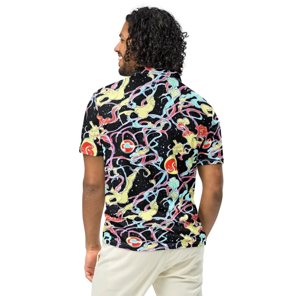Galactic Whirl on Men's Slim Fit Polo Shirt — Back