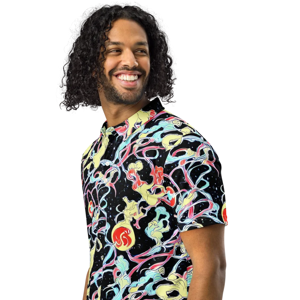 Galactic Whirl on Men's Slim Fit Polo Shirt — Left Front