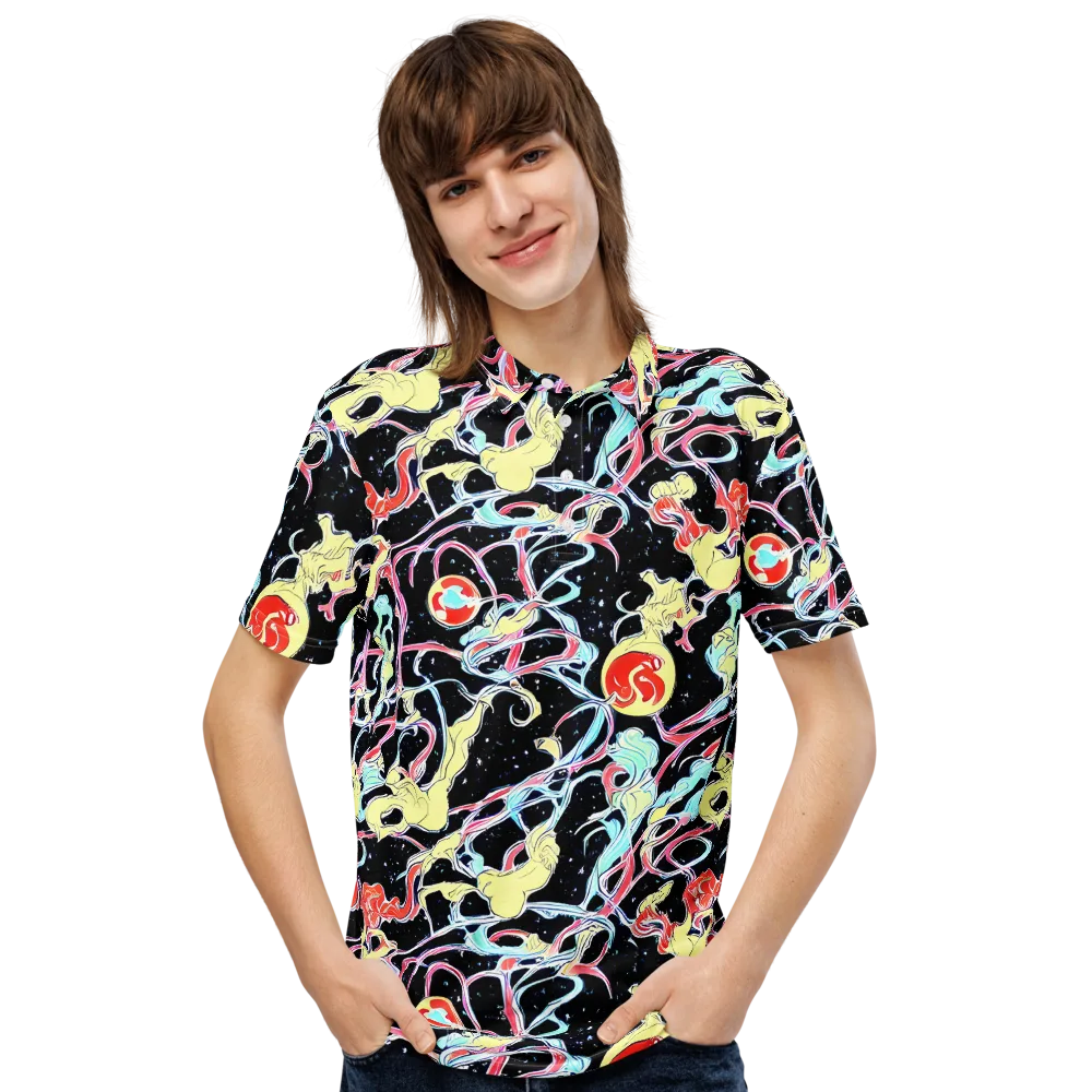 Galactic Whirl on Men's Slim Fit Polo Shirt — Front