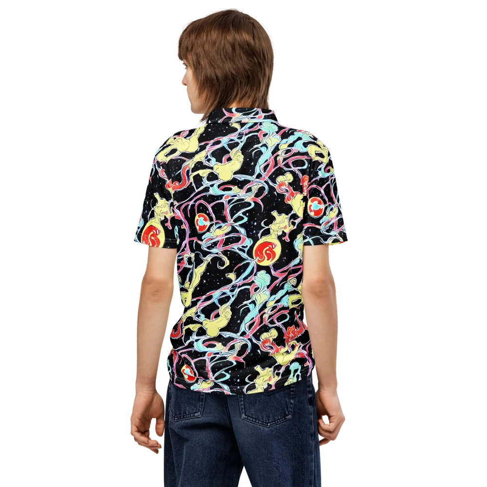 Galactic Whirl on Men's Slim Fit Polo Shirt — Back
