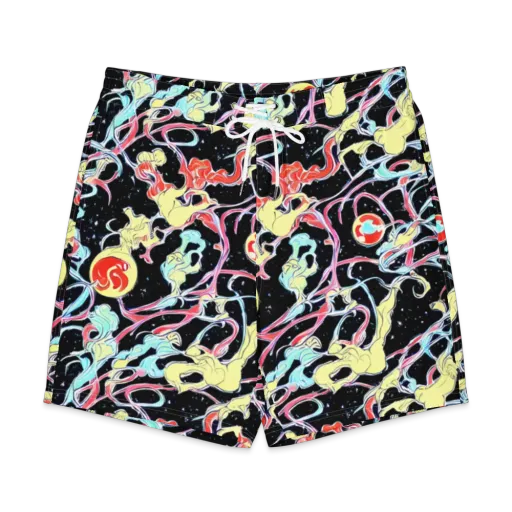 Galactic Whirl on a Men's Board Shorts
