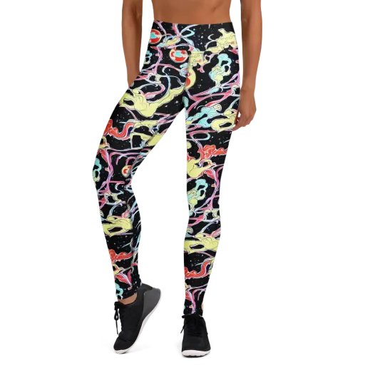Galactic Whirl on a Yoga Leggings