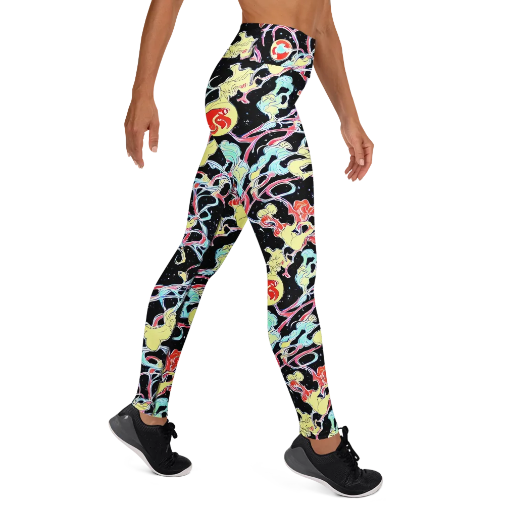 Galactic Whirl on Yoga Leggings — Right