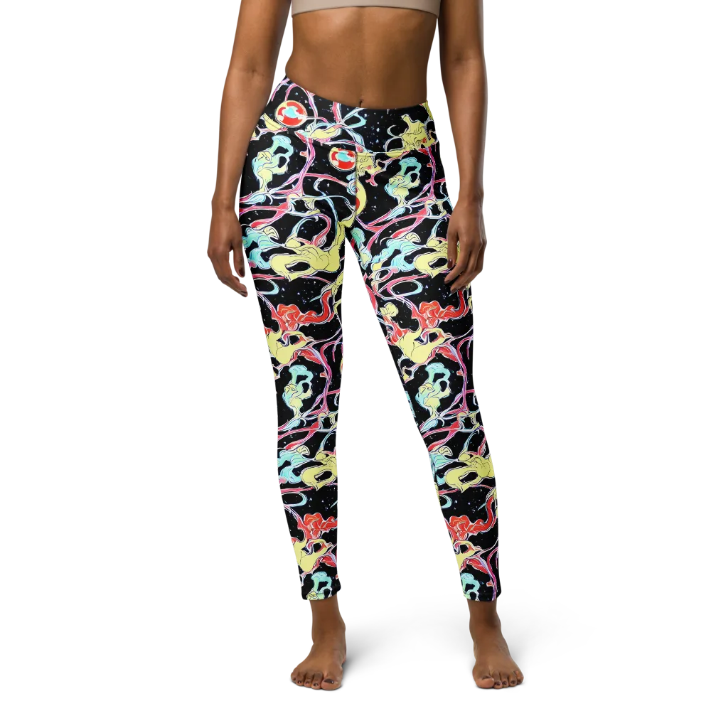 Galactic Whirl on Yoga Leggings — Front