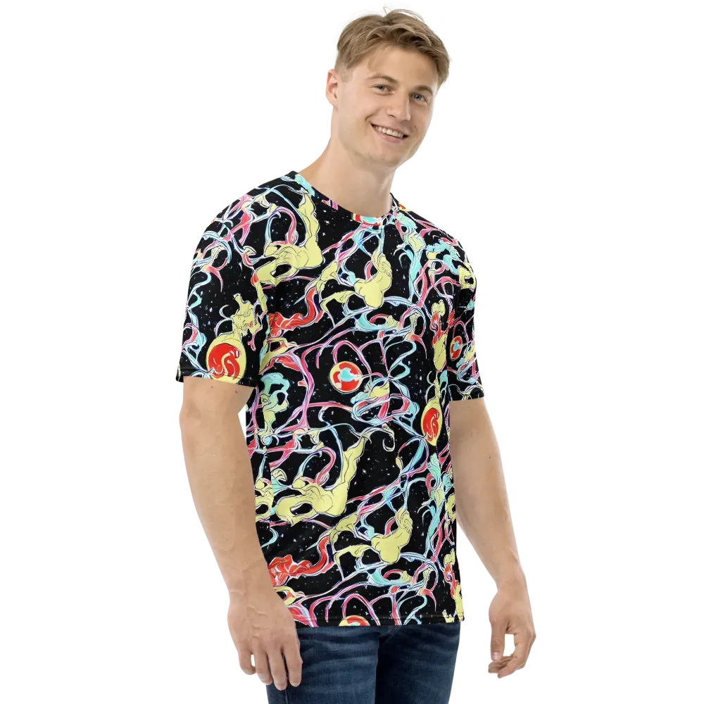 Galactic Whirl on Men's Crew Neck T-Shirt — Right