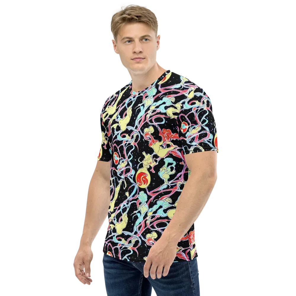 Galactic Whirl on Men's Crew Neck T-Shirt — Left
