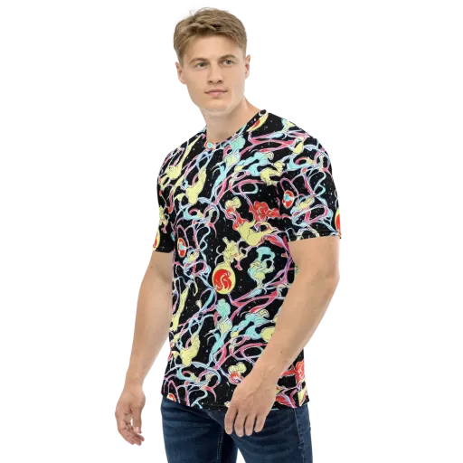 Galactic Whirl on a Men's Crew Neck T-Shirt