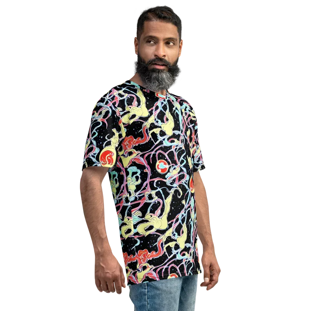 Galactic Whirl on Men's Crew Neck T-Shirt — Right