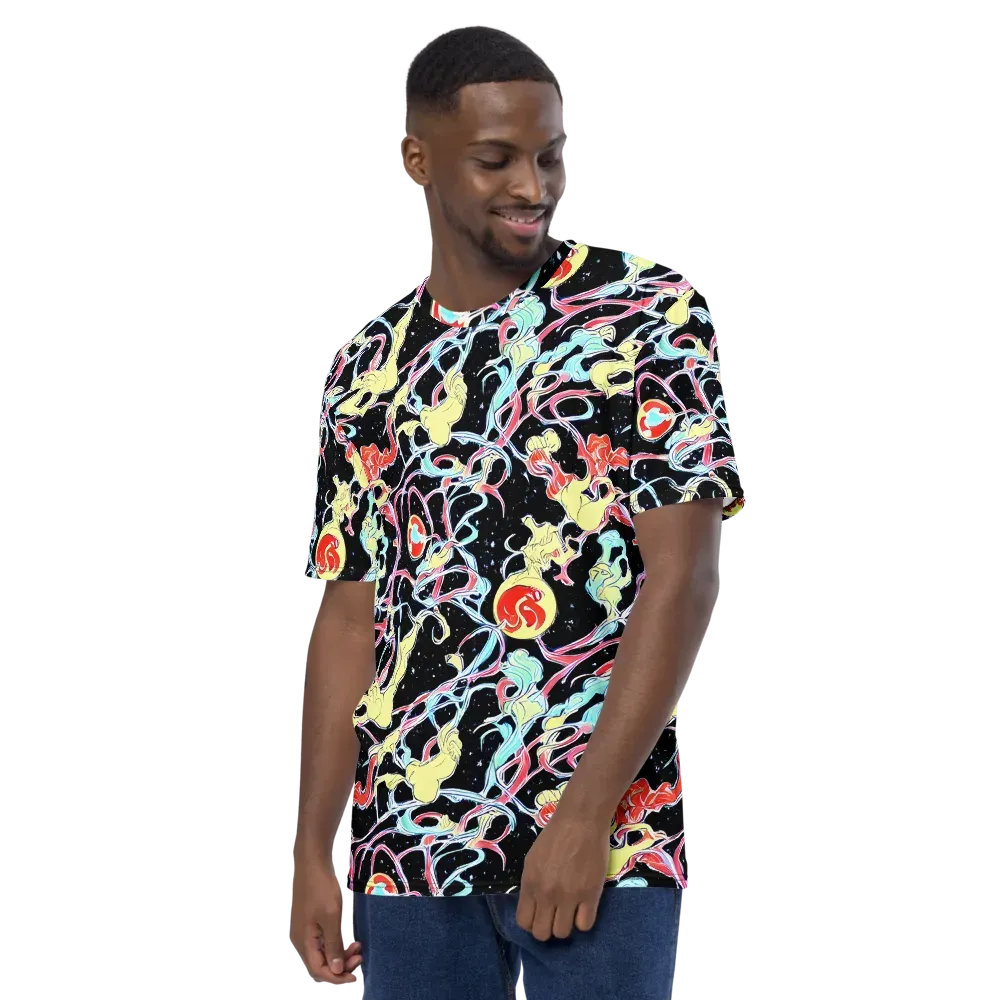 Galactic Whirl on Men's Crew Neck T-Shirt — Left