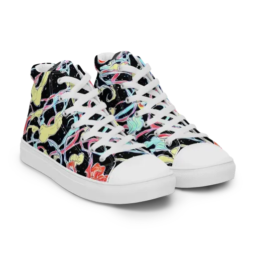 Galactic Whirl on a Men's High Top Canvas Shoes