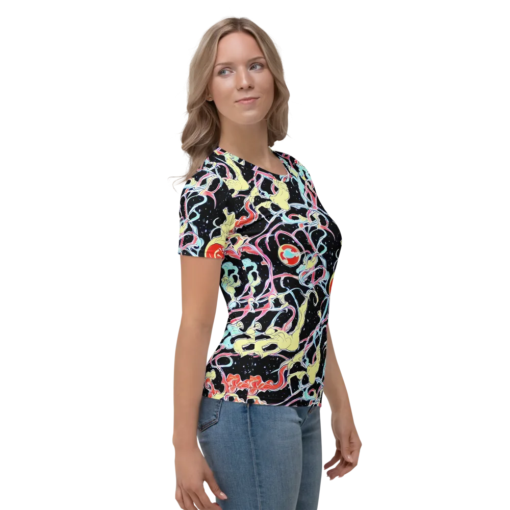 Galactic Whirl on Women's Crew Neck T-Shirt — Right